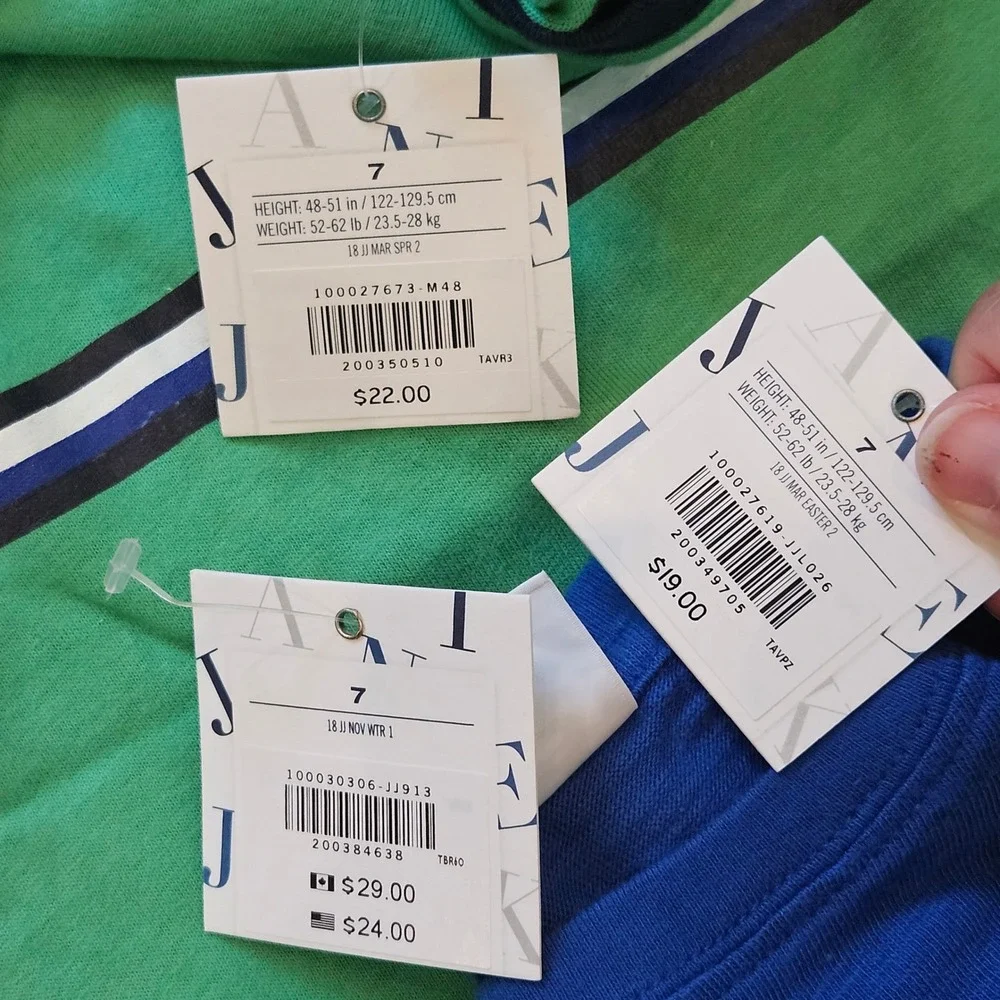 Janie and Jack Clothing Lot of 5 Kids Size 7 Green Blue Yellow NEW Sporty Preppy